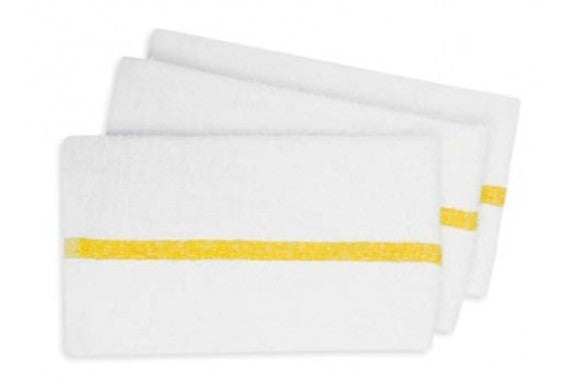 White 100% Cotton Towel With Center Stripe