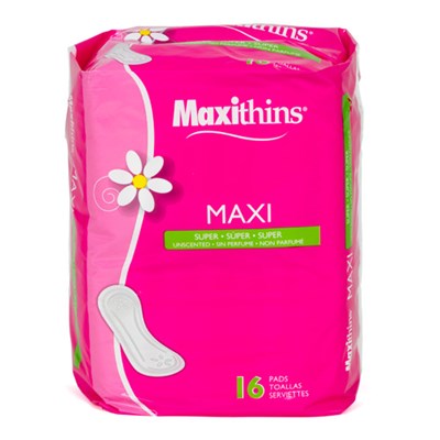 Maxithins Multi-Channel Non-Wing Maxi Pads (Retail Pack)