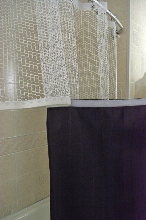 Load image into Gallery viewer, Breakaway Shower Curtains with See-Thru Modesty Top and Bottom
