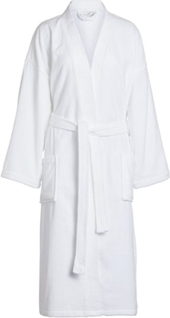 White Kimono-Style Cotton Terrycloth Bath Robe