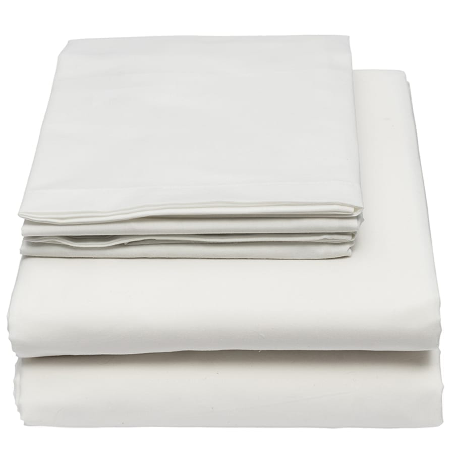 White T180 Percale Bed Sheets - Fitted Sheets