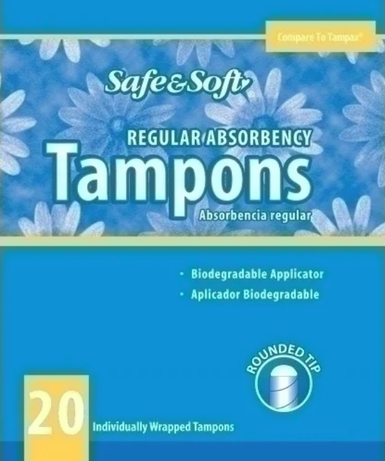 Safe & Soft Tampons with Cardboard Applicator (Retail Package)