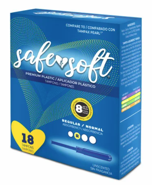 Safe & Soft Tampons with Plastic Applicator (Retail Package)