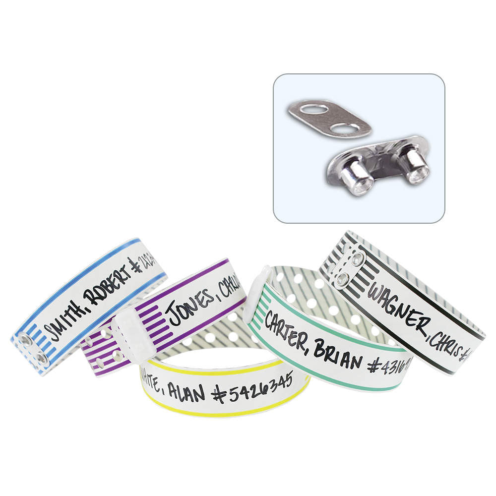 Clincher II Striped Write-On Wristbands for Inmate Identification
