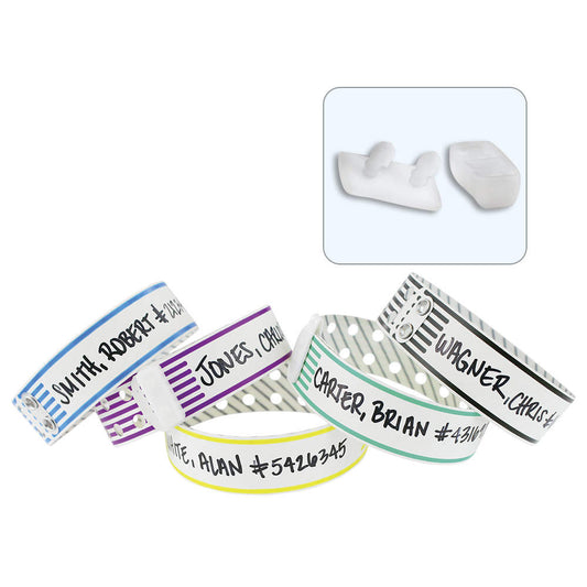 Clincher II Striped Write-On Wristbands for Inmate Identification