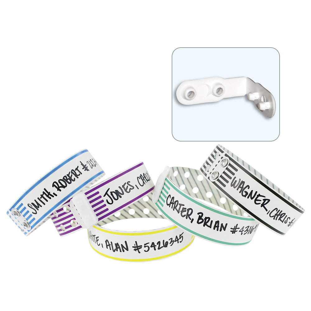 Clincher II Striped Write-On Wristbands for Inmate Identification