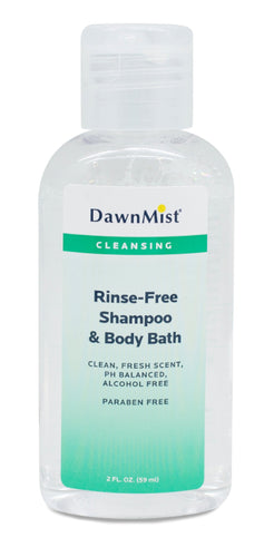Dawn Mist NRB4463 Rinse Free Shampoo & Body Bath 2 oz. Bottle (Case)