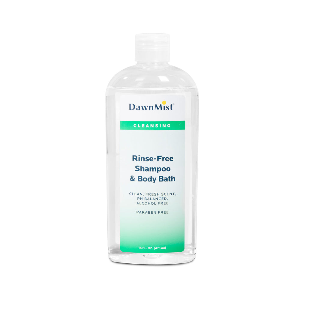 Dawn Mist NRB4593 Rinse Free Shampoo & Body Bath 16 oz. Bottle with Dispensing Cap (Case)