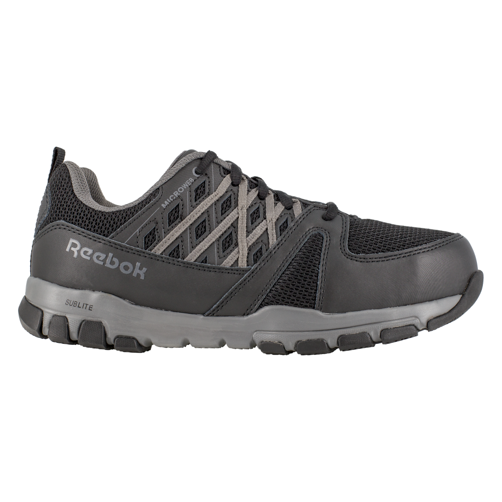 Load image into Gallery viewer, Reebok RB416 Women&#39;s Steel Toe Athletic Oxford - Black-Grey
