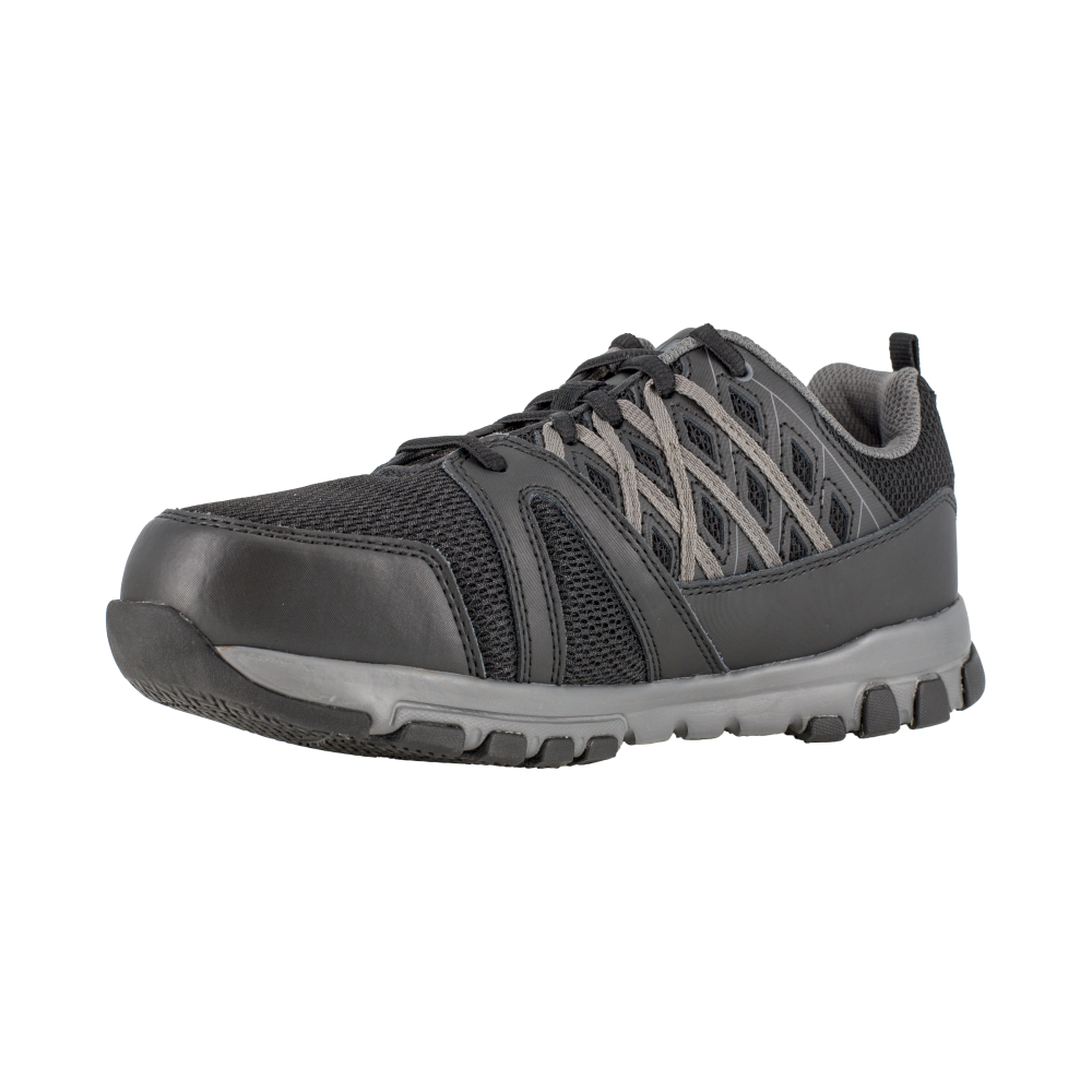 Load image into Gallery viewer, Reebok RB416 Women&#39;s Steel Toe Athletic Oxford - Black-Grey
