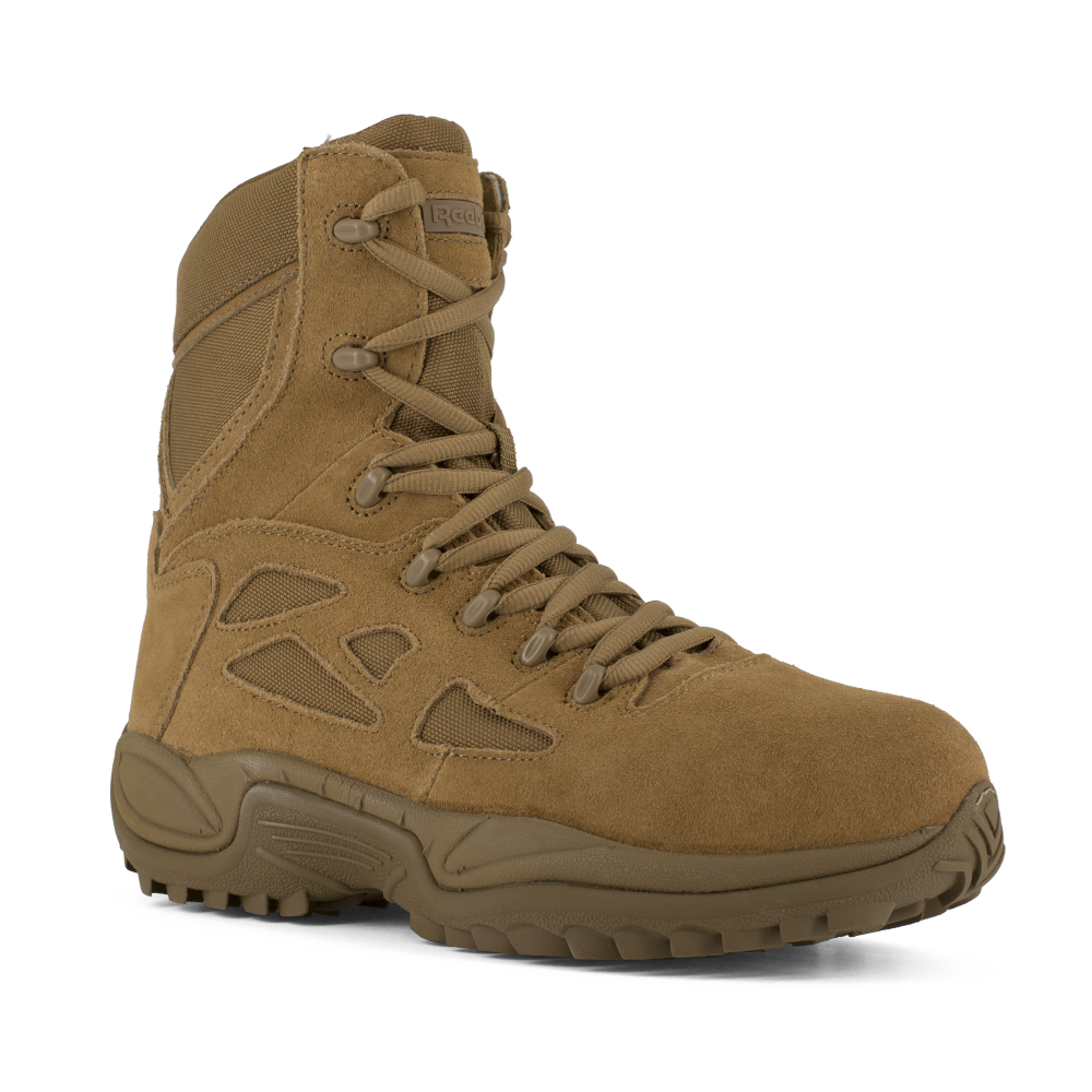 Load image into Gallery viewer, Reebok RB8850 Men&#39;s Rapid Response Stealth Composite Toe Tactical Boots - Side Zip - Coyote
