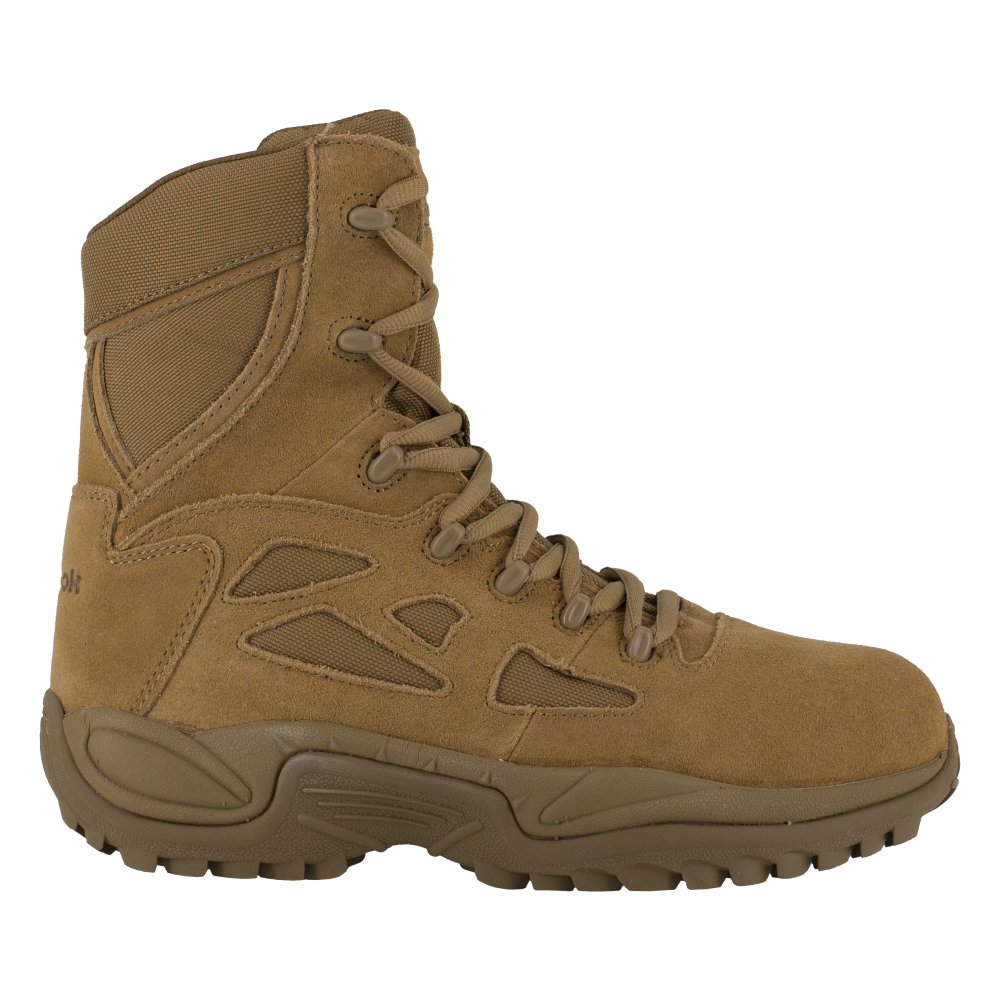 Load image into Gallery viewer, Reebok RB8850 Men&#39;s Rapid Response Stealth Composite Toe Tactical Boots - Side Zip - Coyote
