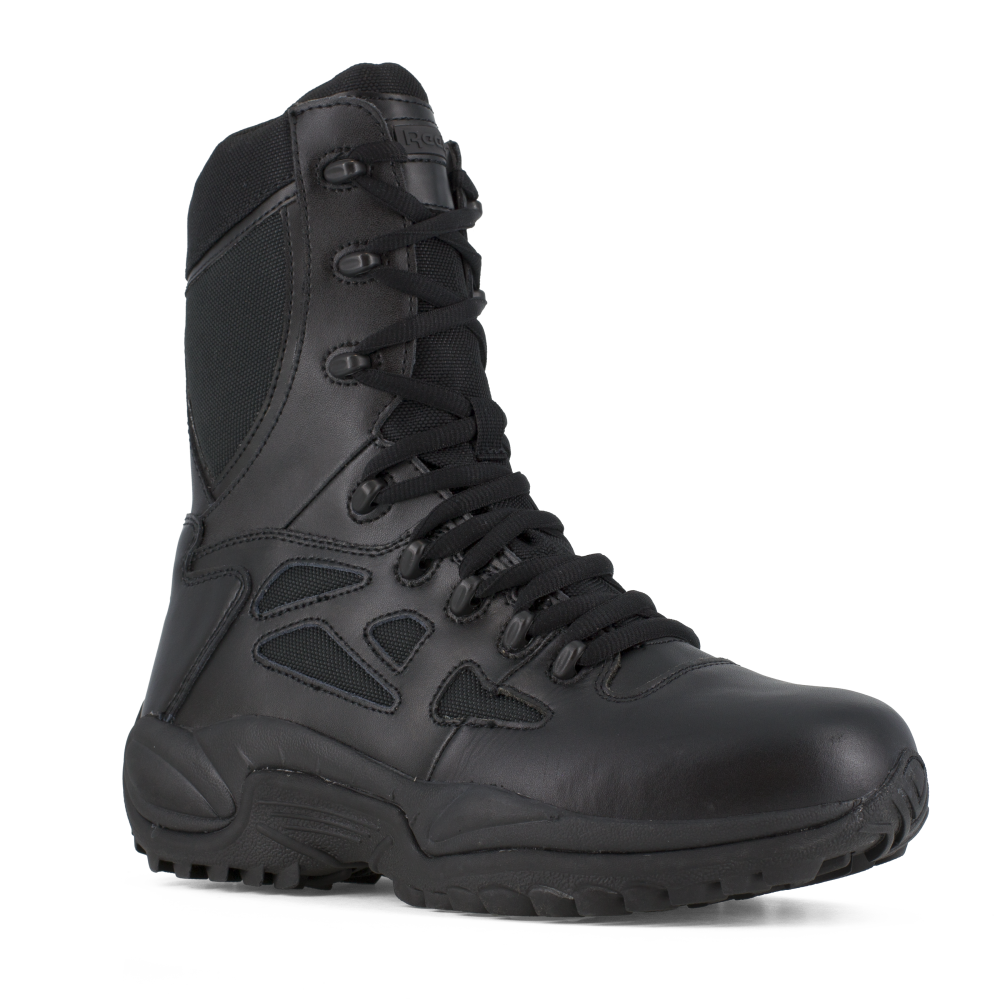 Reebok RB8875 Men's Rapid Response Tactical Boots - Side Zip - Black