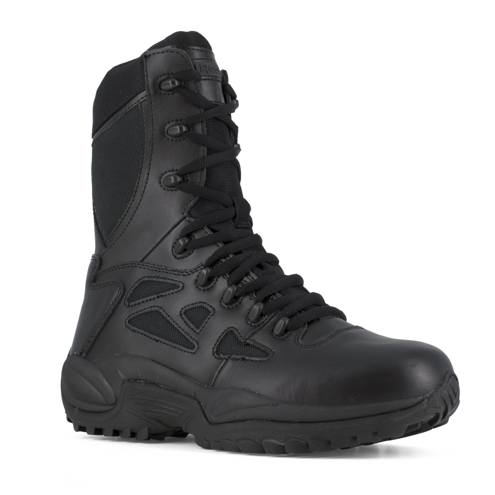 Reebok RB8875 Men's Rapid Response Tactical Boots - Side Zip - Black