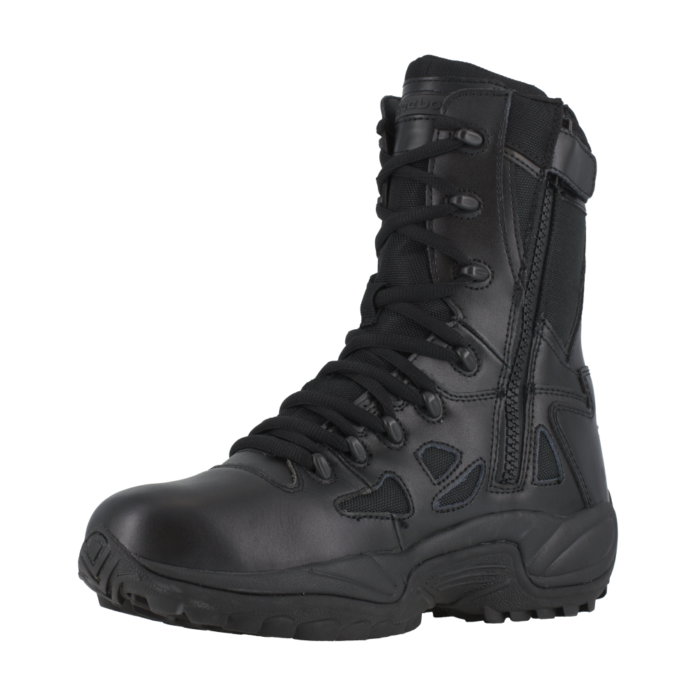 Reebok RB8875 Men's Rapid Response Tactical Boots - Side Zip - Black