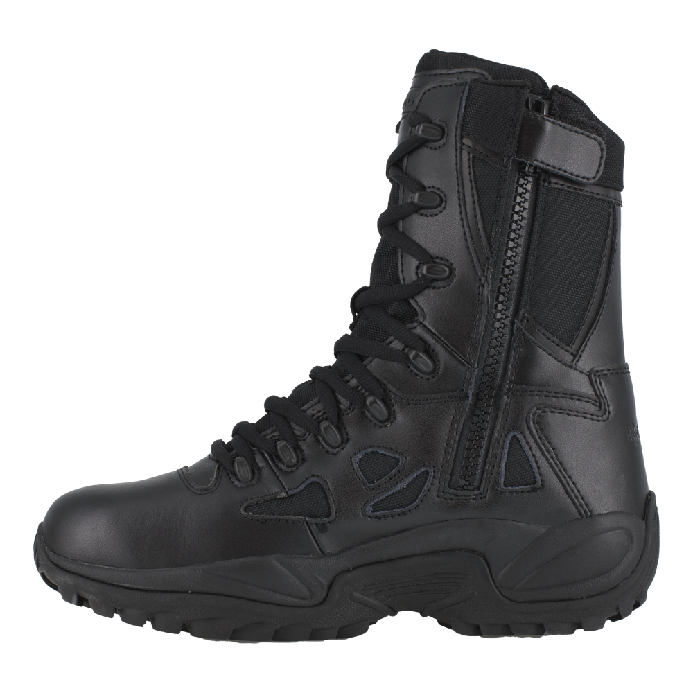 Reebok RB8875 Men's Rapid Response Tactical Boots - Side Zip - Black