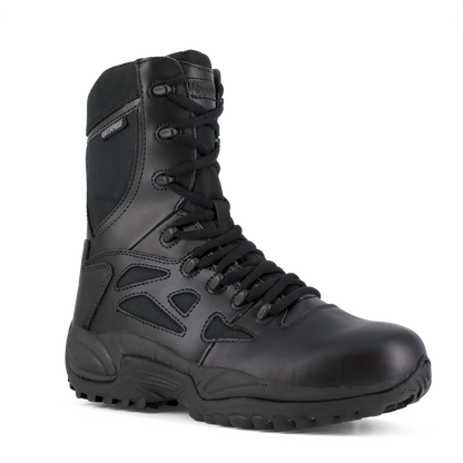 Reebok RB8877 Men's Rapid Response Waterproof Tactical Boots - Side Zip - Black