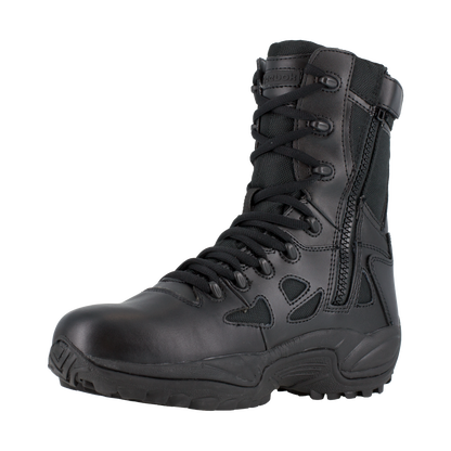Reebok RB8877 Men's Rapid Response Waterproof Tactical Boots - Side Zip - Black