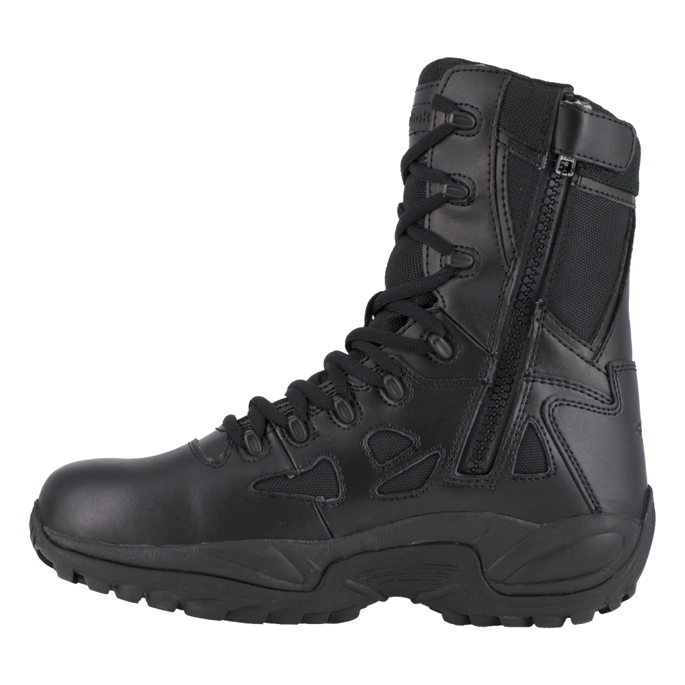 Reebok RB8877 Men's Rapid Response Waterproof Tactical Boots - Side Zip - Black