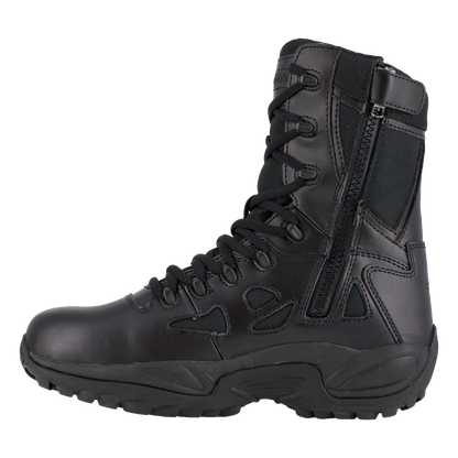 Reebok RB8877 Men's Rapid Response Waterproof Tactical Boots - Side Zip - Black