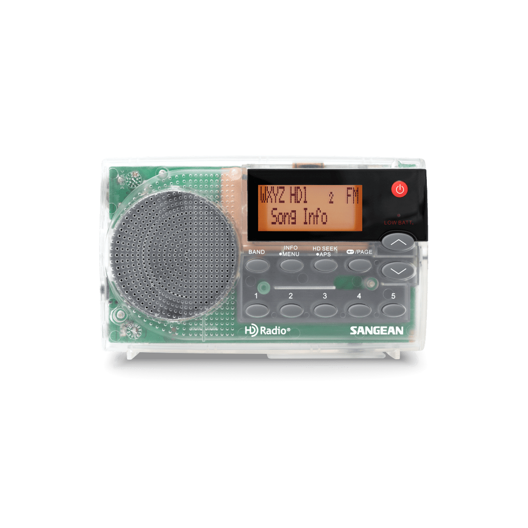 Sangean HDR-14 HD AM/FM-Stereo Portable Radio - Black or Clear