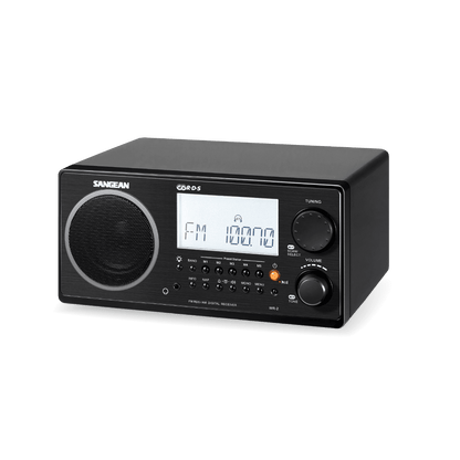 Sangean WR-2CL Digital AM-FM Wooden Cabinet Table-Top Radio - Clear