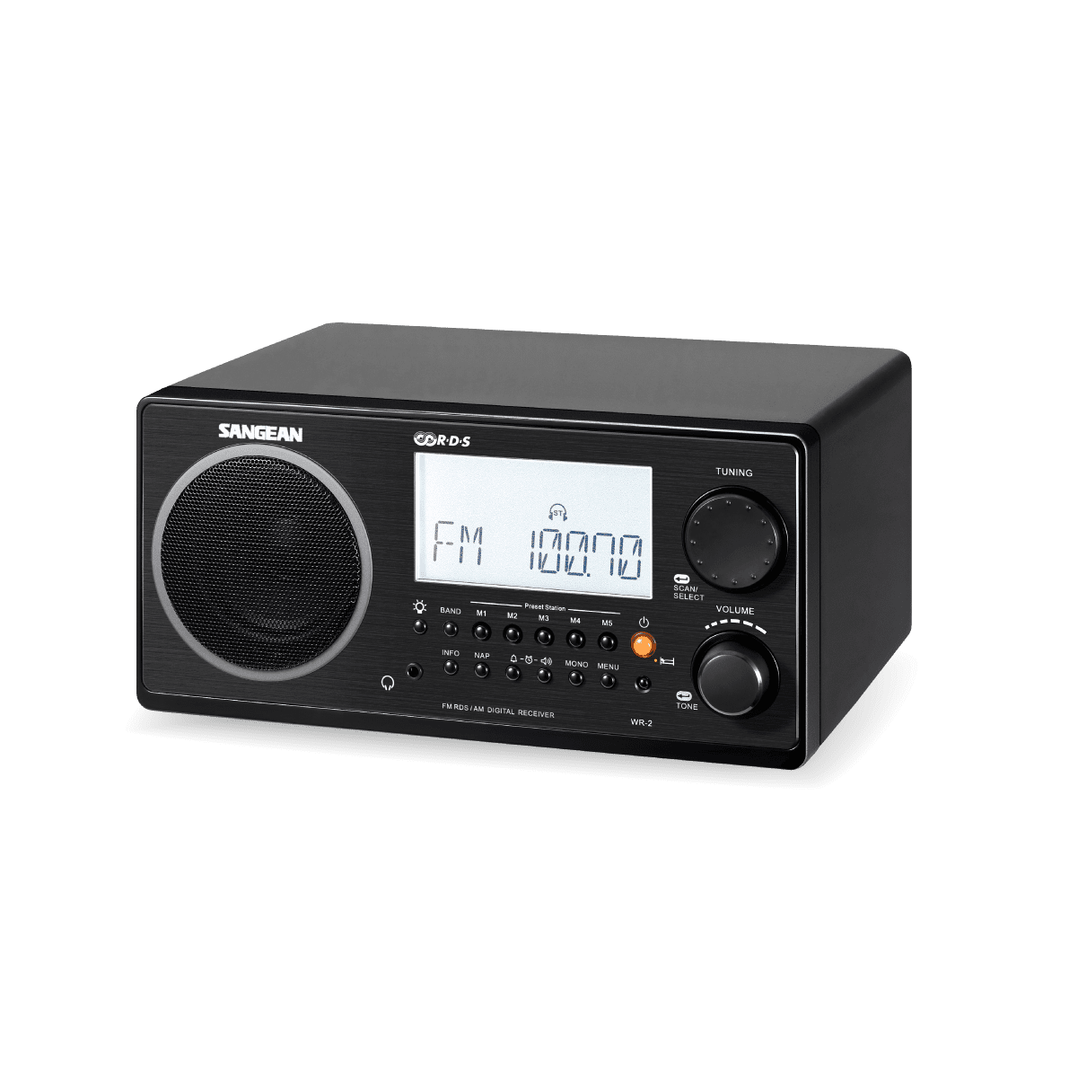 Load image into Gallery viewer, Sangean WR-2CL Digital AM-FM Wooden Cabinet Table-Top Radio - Clear
