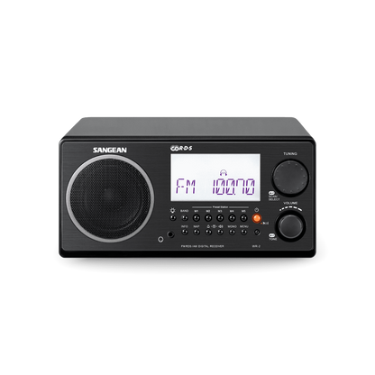 Sangean WR-2CL Digital AM-FM Wooden Cabinet Table-Top Radio - Clear