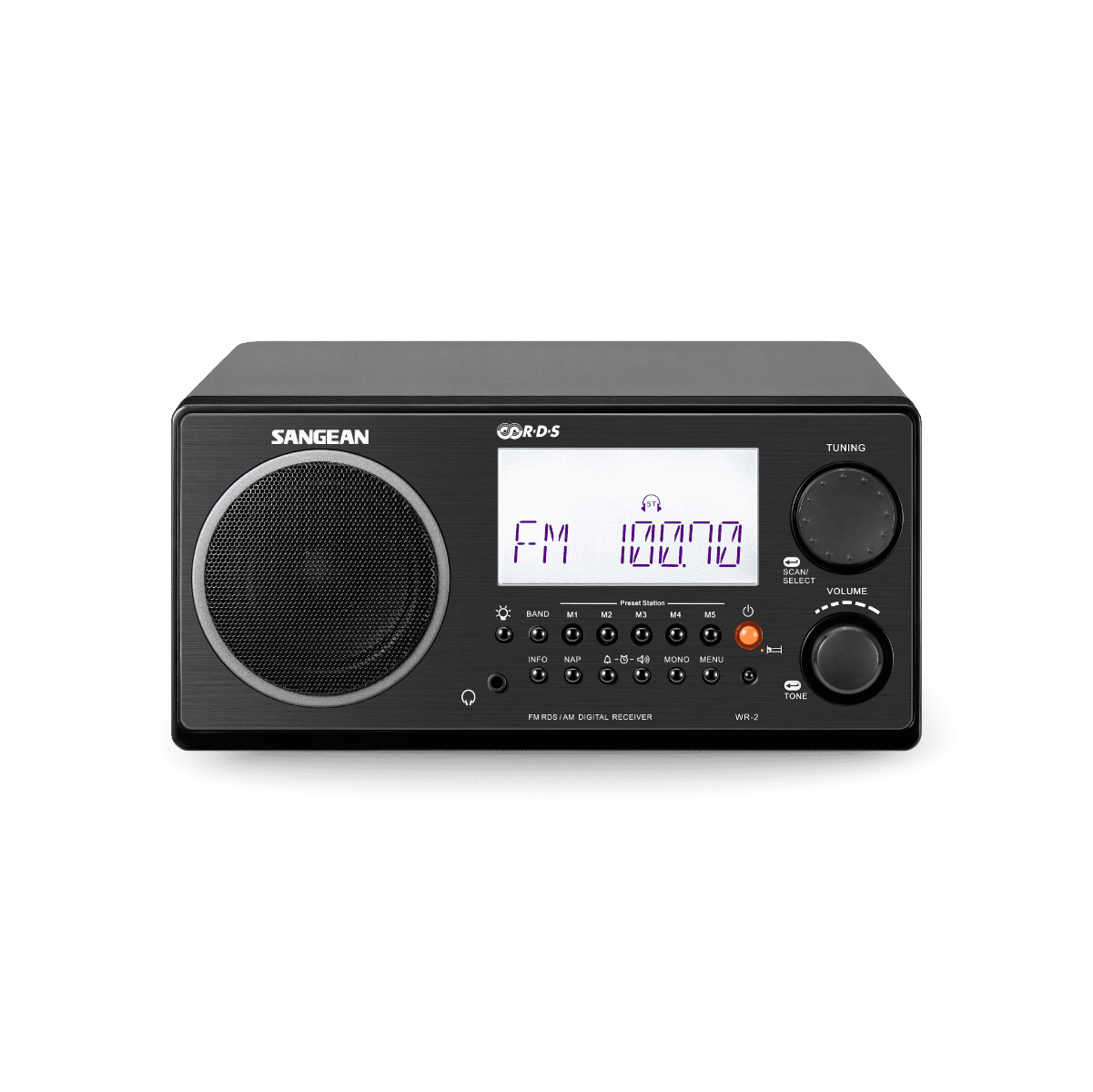 Load image into Gallery viewer, Sangean WR-2CL Digital AM-FM Wooden Cabinet Table-Top Radio - Clear
