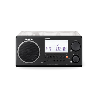 Sangean WR-2CL Digital AM-FM Wooden Cabinet Table-Top Radio - Clear