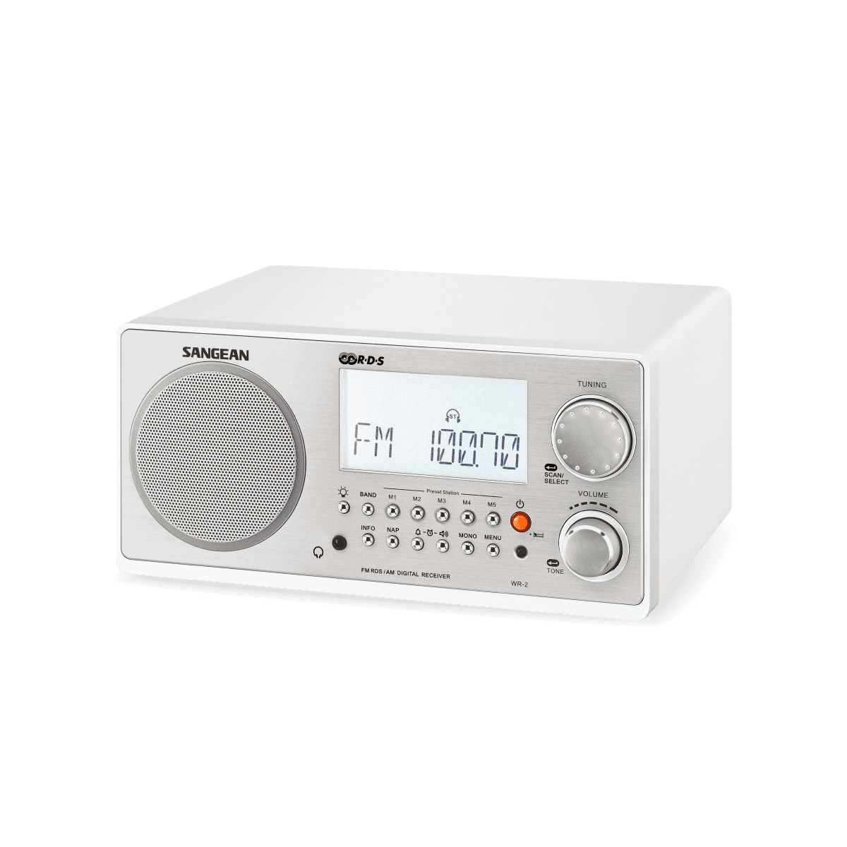 Load image into Gallery viewer, Sangean WR-2CL Digital AM-FM Wooden Cabinet Table-Top Radio - Clear
