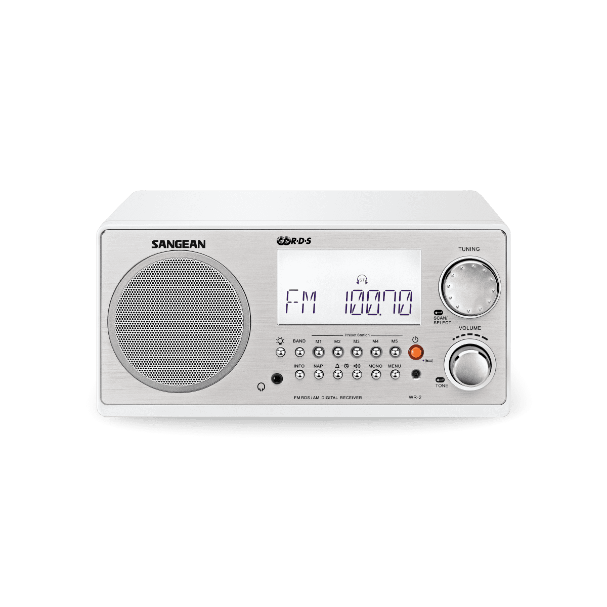 Load image into Gallery viewer, Sangean WR-2CL Digital AM-FM Wooden Cabinet Table-Top Radio - Clear
