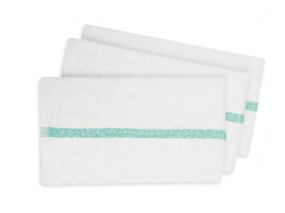 White 100% Cotton Towel With Center Stripe