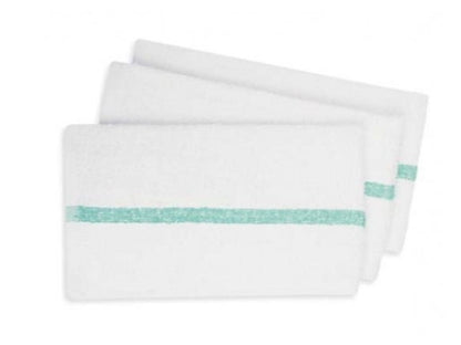 White 100% Cotton Towel With Center Stripe
