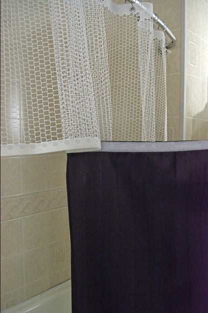 Breakaway Shower Curtains with See-Thru Modesty Top and Bottom