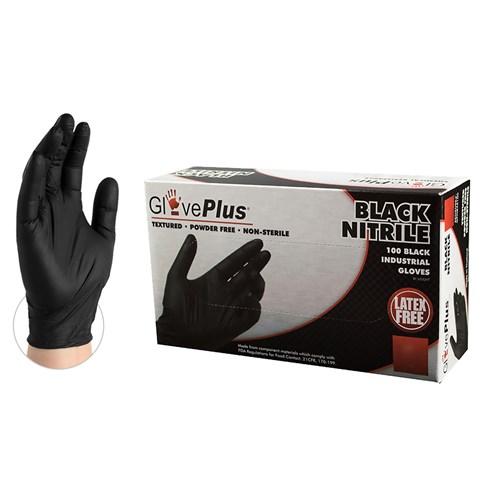 GlovePlus GPNB Powder Free Nitrile Gloves - Black
