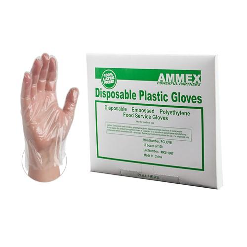 Ammex PGLOVE Polyethylene Food Service Gloves - Clear
