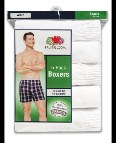 Fruit of the Loom 5P595 Mens Classic White Boxer Shorts
