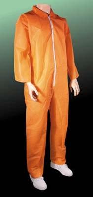 Disposable Coveralls for Inmate Transfer - Orange