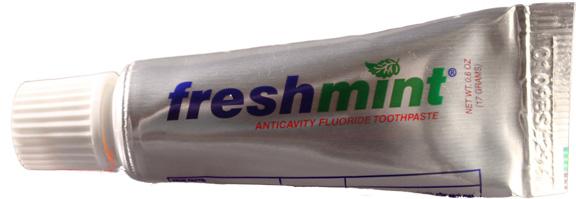 FreshMint TP6A 0.6 oz. Fluoride Toothpaste - Silver-Color Tube (Case)