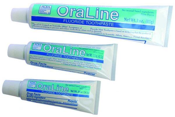 OraLine 42102 Fluoride Toothpaste .85 oz. ADA Approved (case)