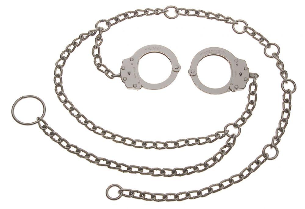 Peerless Model 7002C Waist Chain - Handcuffs at Side - Nickel Finish