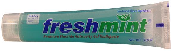 FreshMint CGADA3 Clear Gel Fluoride Toothpaste 3 oz. - ADA Approved (Case)