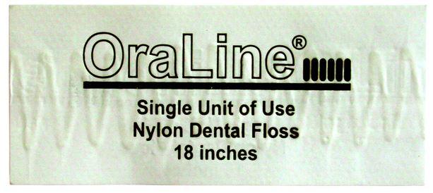 OraLine 30001 18 inch Dental Floss Single Use (Case)